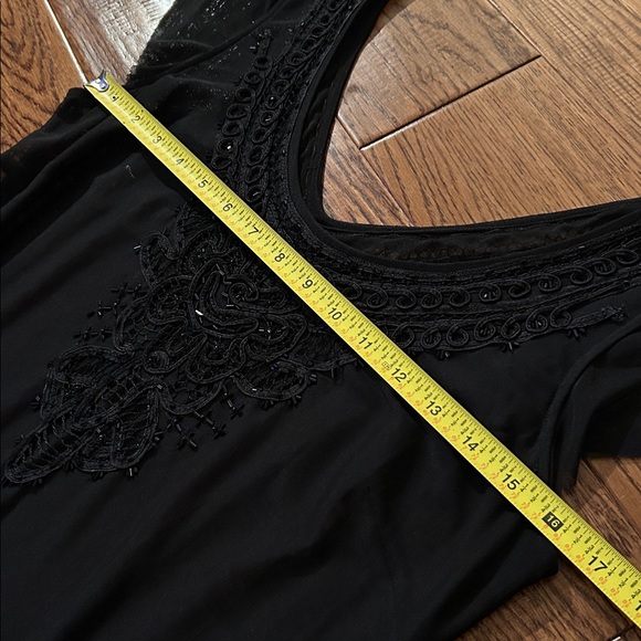 Elegant Black Sheer Dress with Lace Detail - Picture 14 of 16